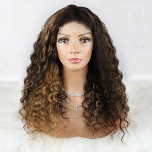 OrderWigsOnline 4x4 Lace Closure Wig Deep Wave Transparent Lace Wigs Highlights 4/27# Human Wigs