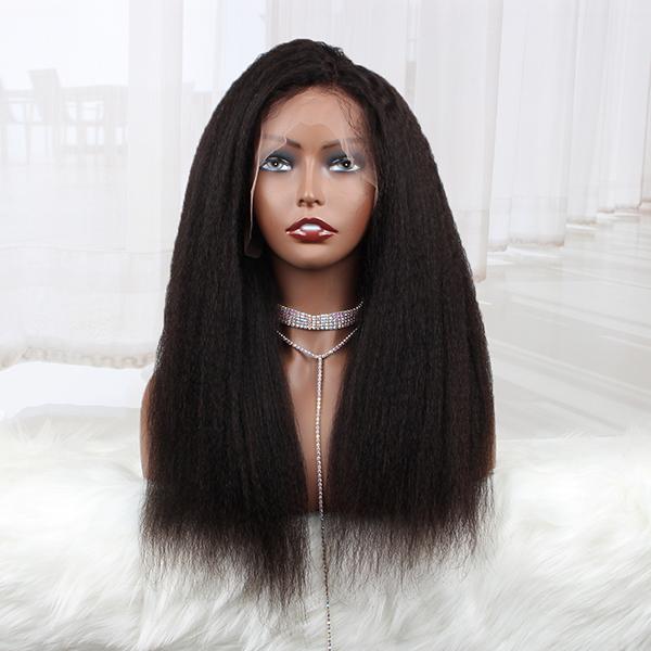 13x4 Lace Front Wigs Kinky Straight 150% Density Human Hair Wigs