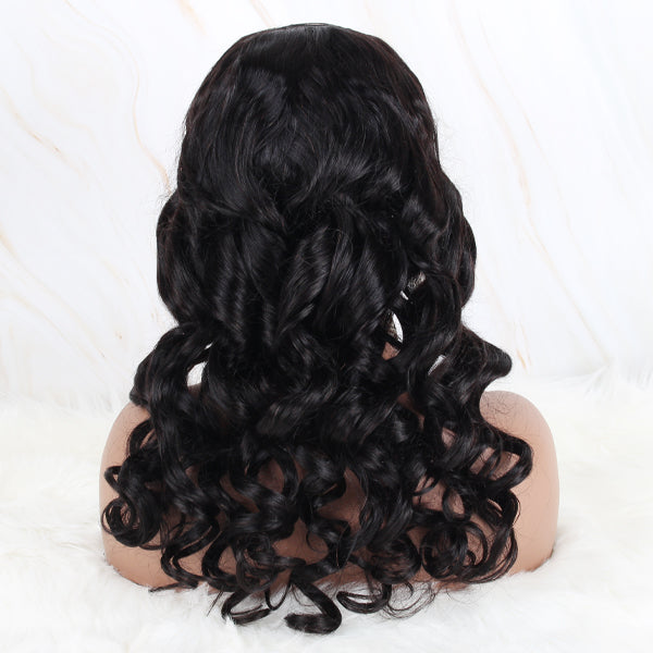 OrderWigsOnline U Part Wig Body Wave Human Hair Wig 150% Density Natural Color Wig