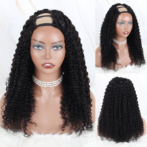 OrderWigsOnline Kinky Curly Popular U Part Wig Human Hair Wig 150% Density Natural Color Wig