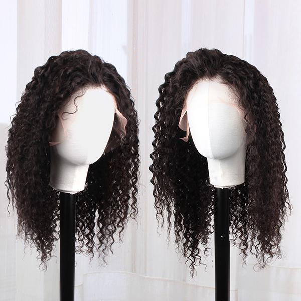 13x4 Lace Front Wig Deep Wave 100% Human Hair Natural Color 150% Density