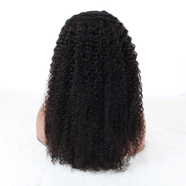 OrderWigsOnline Kinky Curly Headband Wigs 100% Human Hair (Get Free Trendy Headband)